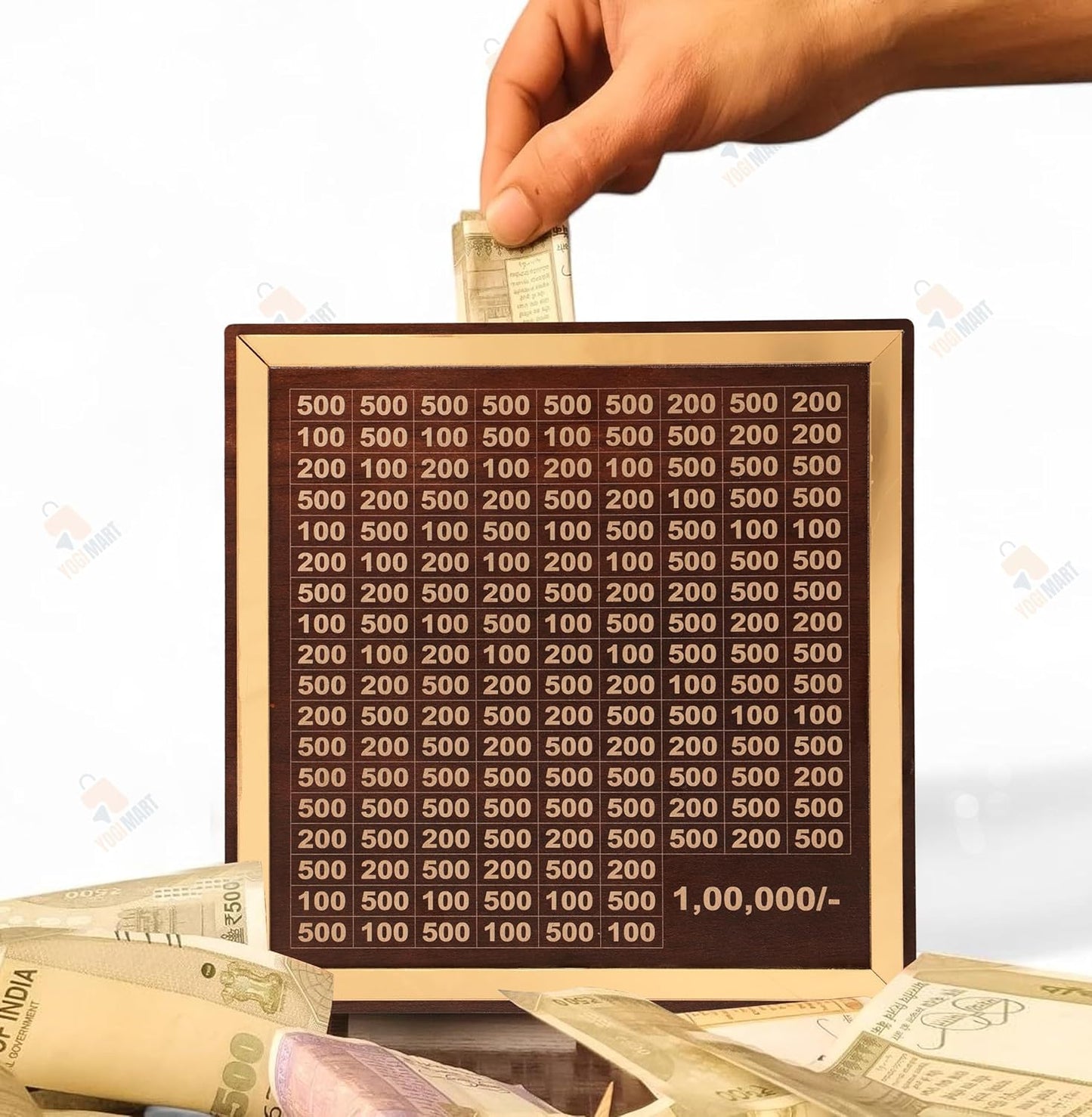 Wooden Money-Saving Box – ₹1,00,000 Challenge Piggy Bank